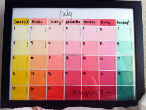 A colorful calendar of July